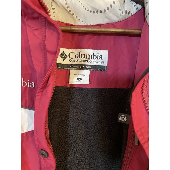 Columbia Women’s Burgundy Insulated Hooded Full Zip Ski Jacket Sz Medium - Picture 2 of 6